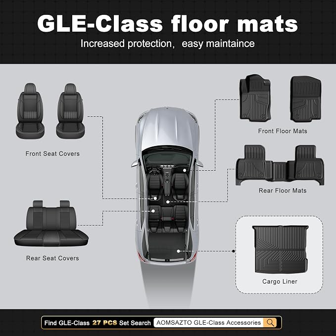 Cargo Liner for Mercedes-Benz GLE 2016-2019 & Benz ML 2012-2015 | All Weather Trunk Liner Custom Fit GLE Class GLE350 GLE43 GLE63 ML350 ML550 ML63 Cargo Liners