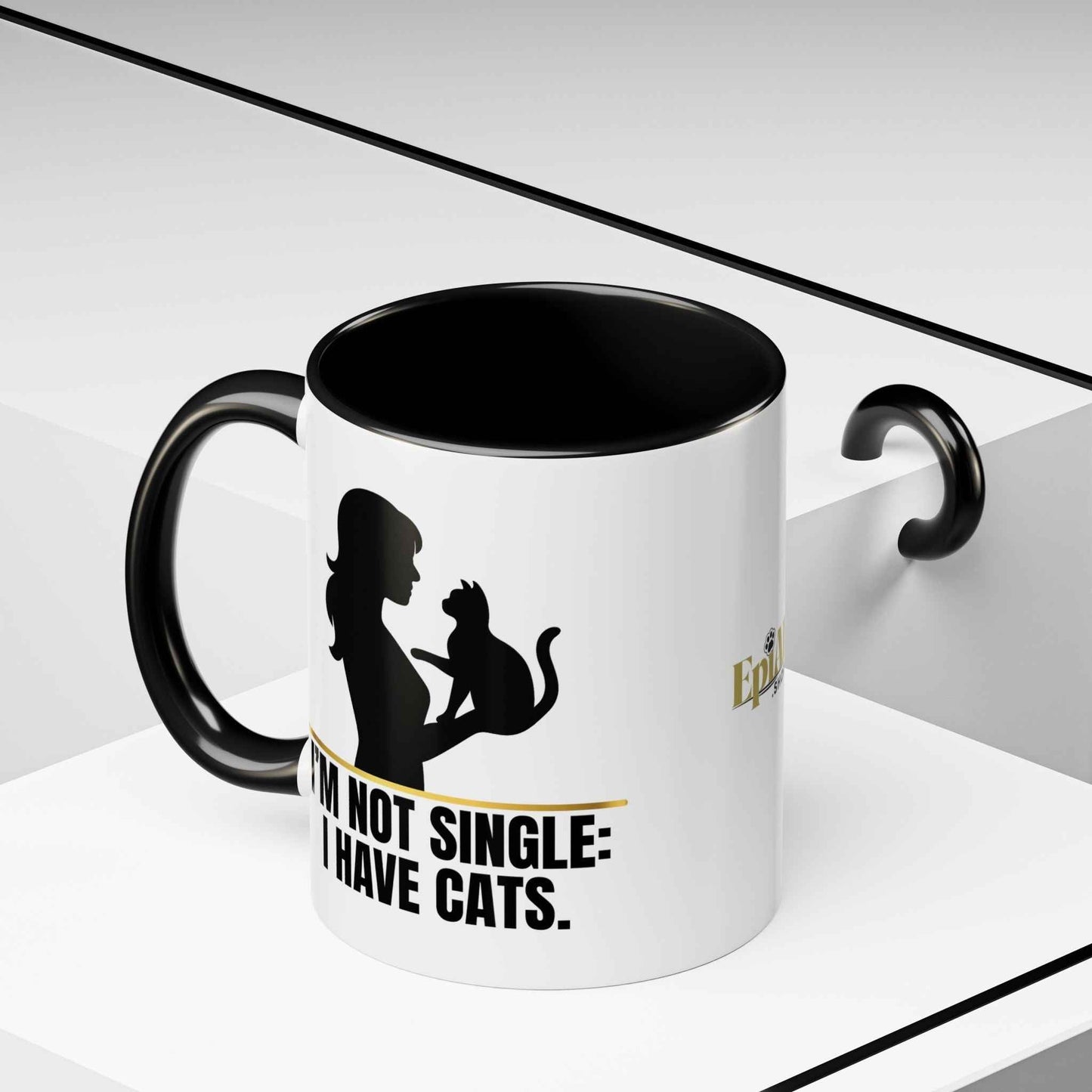 “I’m Not Single: I Have Cats.” Cat Lady Silhouette Coffee Mug
