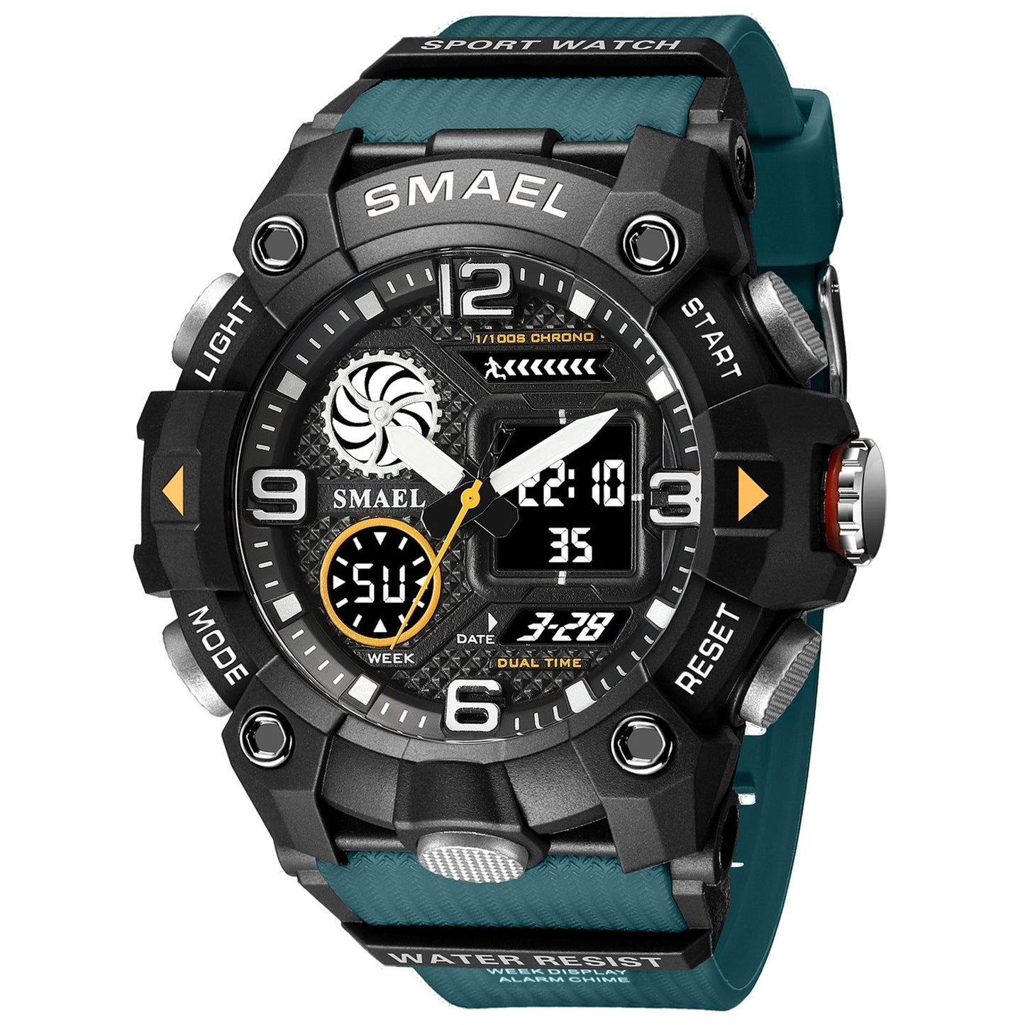 Sport Watch For Men WIth Dual Time Waterproof 50M Miliatry Watches Chronograph Alarm Army Wristwatch