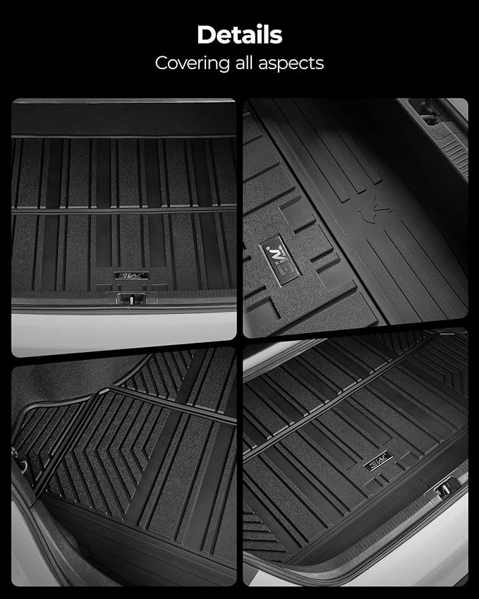 3W Trunk Mat for Toyota Camry 2018-2026 & Toyota Avalon 2019-2022, TPE All-Weather Trunk Liner, Hybrid/L/LE/SE/TRD/XLE/XSE Models, Black