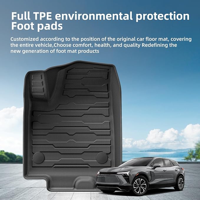 SMABEE Floor Mats Cargo Liner for Chevy Blazer EV & Honda Prologue 2024 2025 2026 All Weather Floor Liners for Blazer EV Prologue Accessories Trunk Mat TPE 1st& 2nd Row Car Mats Black