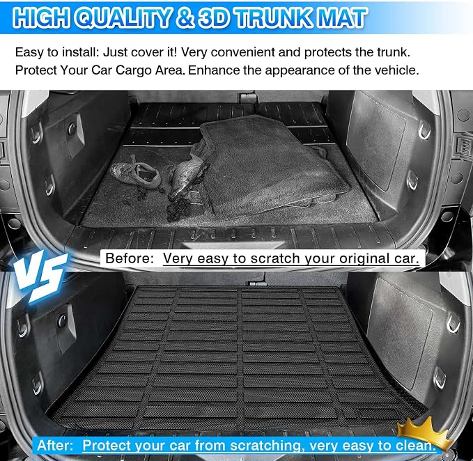 Cartist Custom Fit for Cargo Liner 2010-2017 Chevy Equinox/GMC Terrain All Weather Anti-Slip Rear Trunk Mat TPE Waterproof