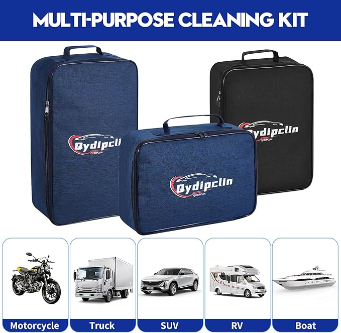 24Pcs Car Detailing Kit, Car Detailing Brush Set, Car Wash Cleaning Kit, Car Detailing Brushes, Professional Car Care Kit for Interior Exterior Wheels, Blue