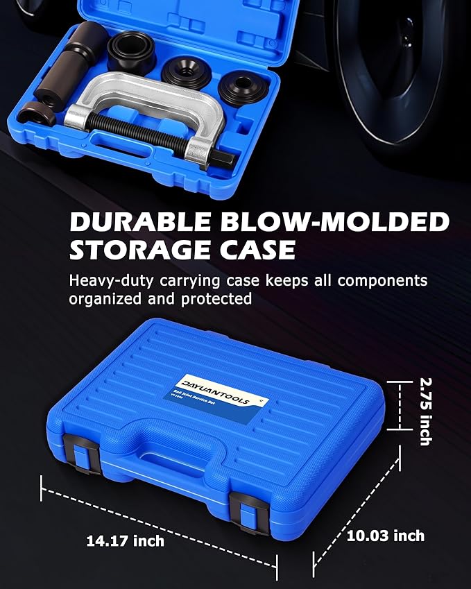 DAYUAN Ball Joint Press & U Joint Removal Tool Kit with 4x4 Adapters for Most 2WD and 4WD Cars and Light Trucks with Blue Storage Case Blue