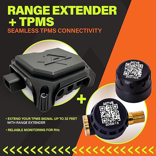 AKTV8 PressureTech™ Range Extender Kit – Bluetooth Signal Booster for RVs and Trailers Using PressureTech TPMS – Easy to Use – (Pack of 1)