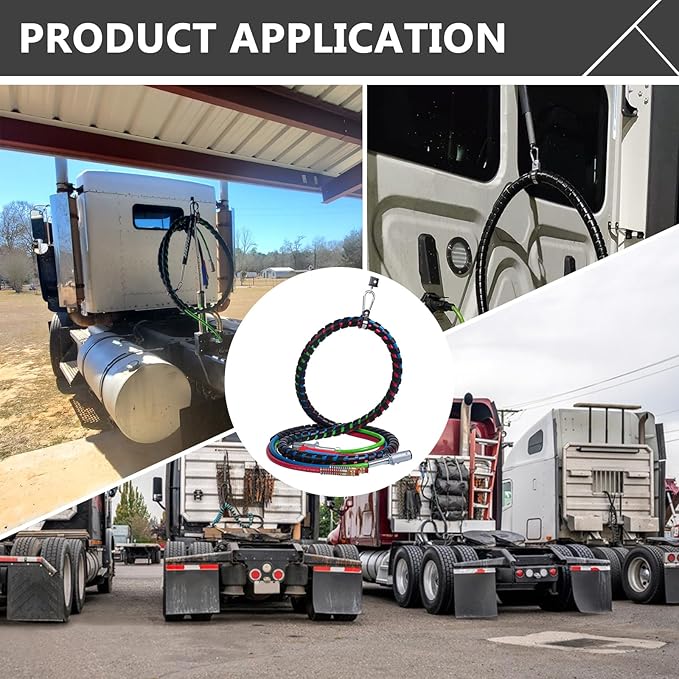 CheeMuii 20" Single Tender Spring Kit with Trailer Hose Holder Heavy Duty Tender Spring for Semi Truck Air Lines Kit 3 in 1 Air Lines Holder for Semi Truck Trailer Tractor