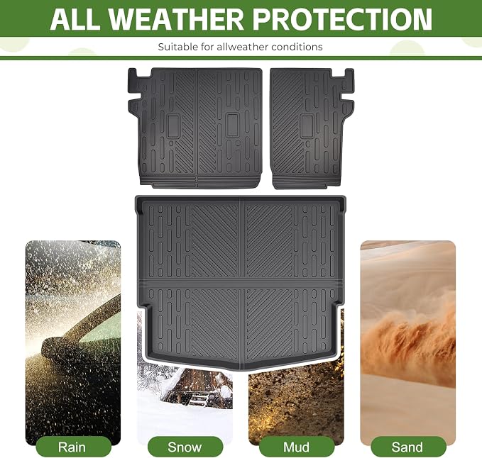 Cargo Liners for 2021-2026 Nissan Rogue Trunk Mat with Seat Back Cover Accessories, All Weather Rear Cargo Mat Backrest Protector(Not for Sport Models)