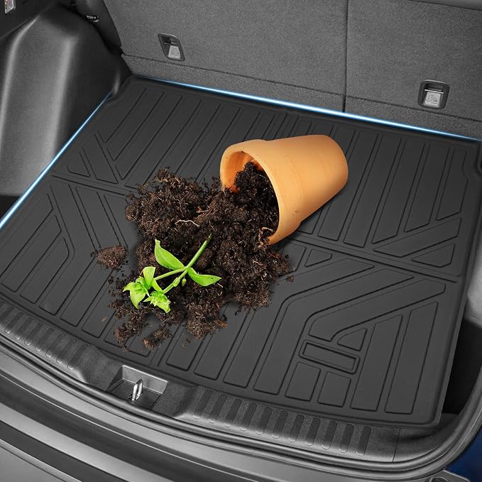Sunsdrew Floor Mats for 2023-2025 2026 Honda CR-V (Include Hybrid), All Weather Floor Liners & Rear Trunk Mat for CRV Accessories, TPE Rubber, Raised Edge (Trunk Deck in Upper Position)