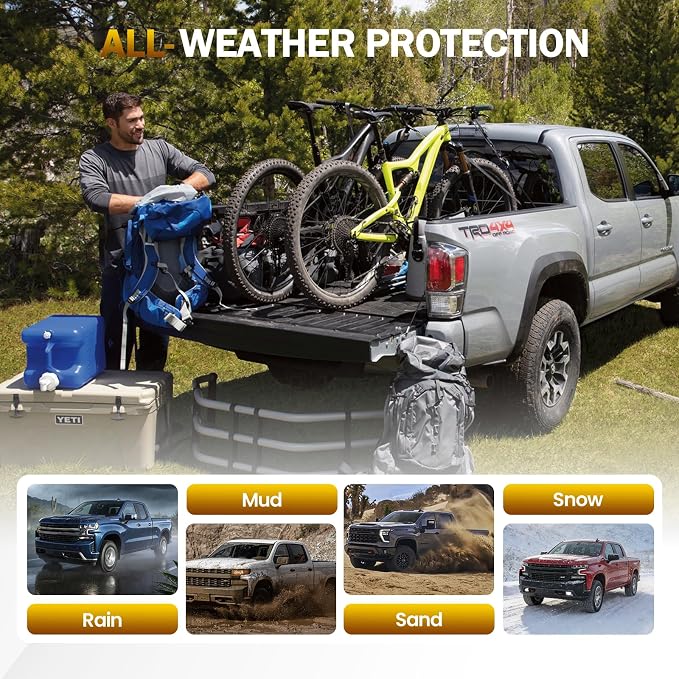Truck Bed Mat for Toyota Tacoma 5FT 2024 2025 2026, All Weather Bed Liner for Tacoma Accessories, Heavy Duty Bed Mats, Car Accessories