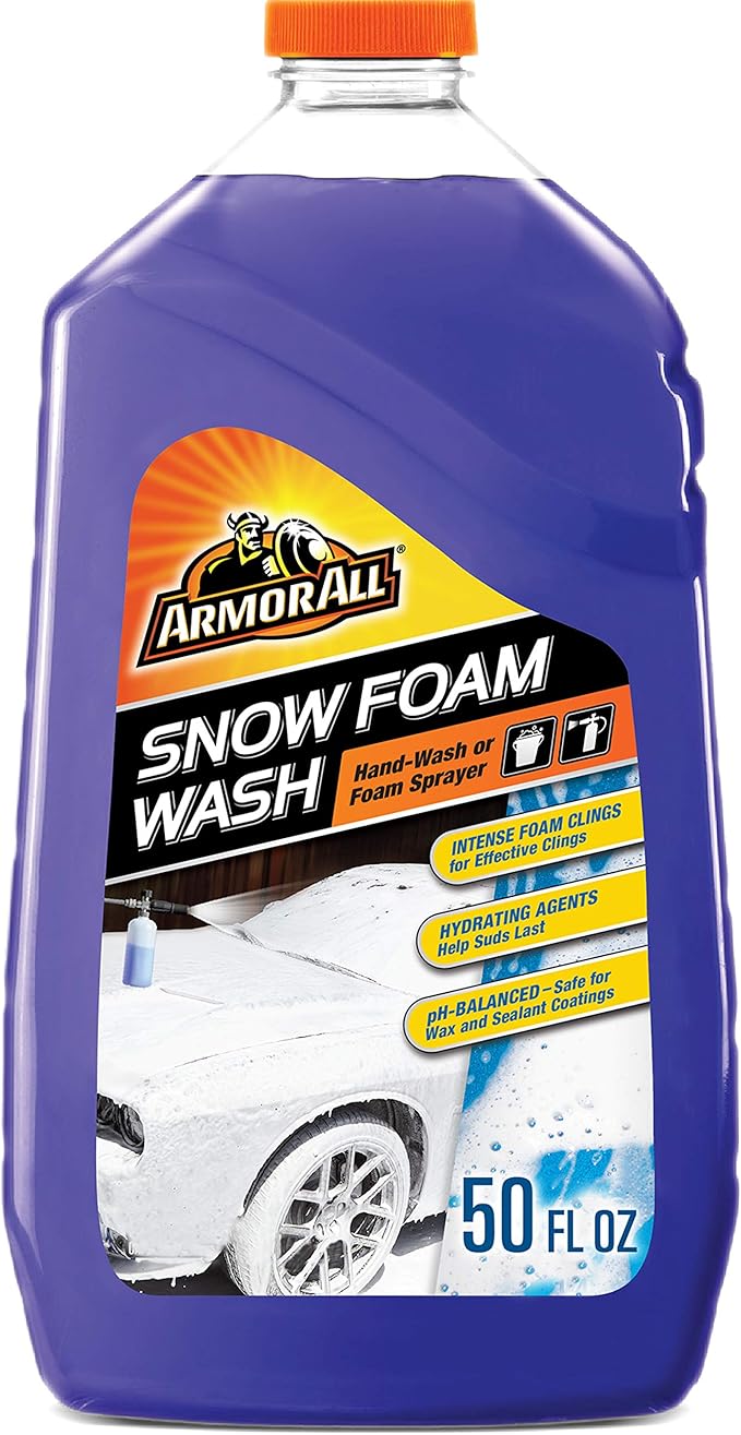 Armor All Car Wash Snow Foam Formula, Cleaning Concentrate Soap for Cars, Truck, and Motorcycles, 50 Fl Oz (Pack of 4)