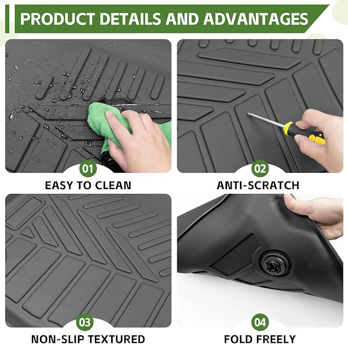 Floor Mats for 2025 2026 Toyota 4Runner 5 Seats Gas, All Weather TPE Protector 1st&2nd Row Floor Liners Accessories(Not for Hybrid EV&i-Force MAX)