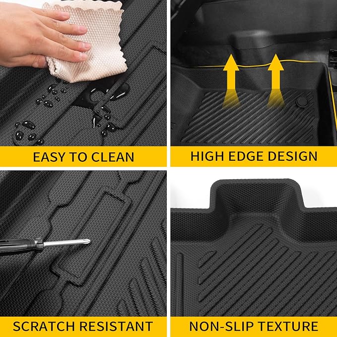 Cargo Mat Compatible with 2021-2025 2026 Ford Bronco Trunk Mat Back Seat Cover Protector Cargo Liner Kick Mat for 2024 Bronco Accessories 4 Door(Trunk Mat+Rear Backrest Mats+Lower Trunk Mat)