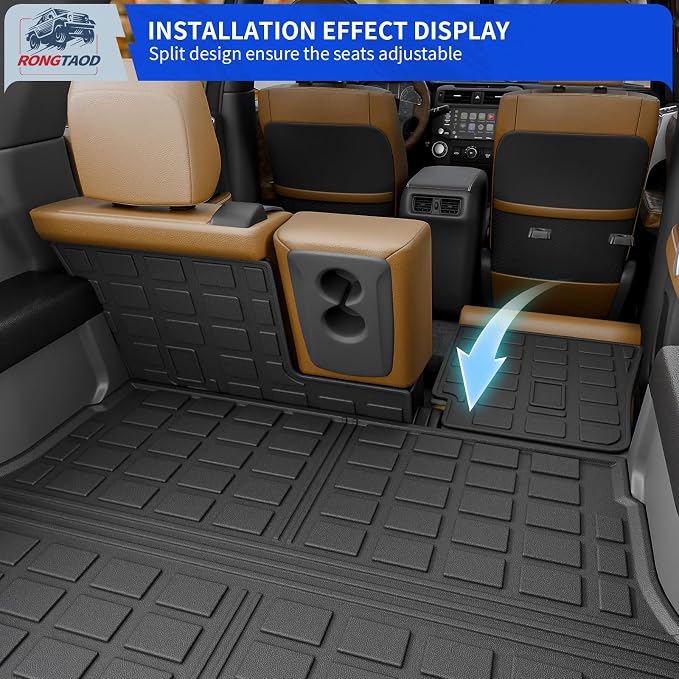 Rongtaod Floor Mats Compatible with 2014-2020 Nissan Rogue Trunk Liner Cargo Liner Cargo Mat All Weather Back Seat Cover Protector 2019 Nissan Rogue Accessories (Backrest Mats+Trunk Mat+Floor Mats)