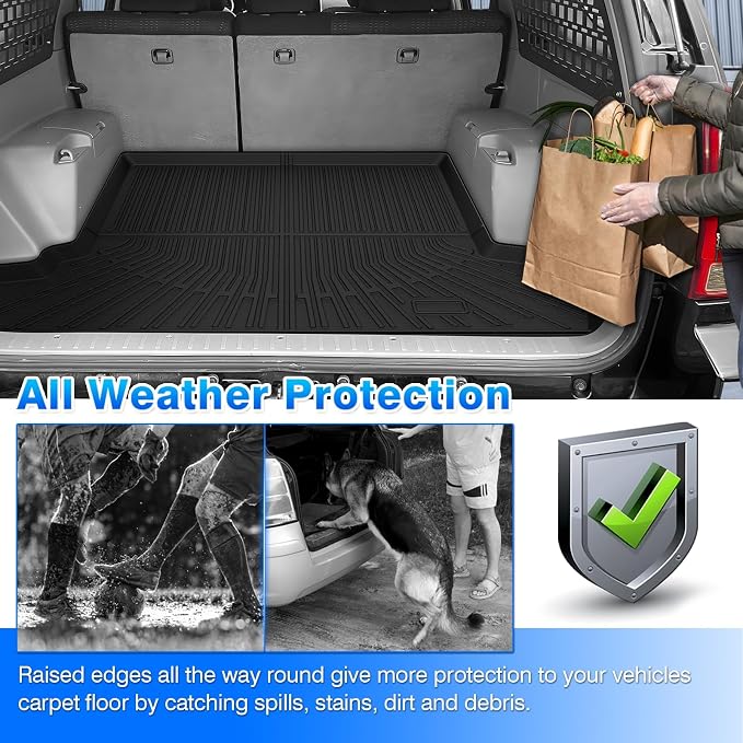 4Runner Cargo Liner - Trunk Mat for Toyota 4Runner 2003-2009, All Weather Cargo Mat for 4Runner Accessories, Heavy Duty Car Mats, Car Accessories