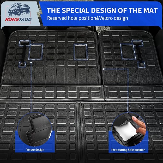 Rongtaod 8 Seats Floor Mats Compatible with 2024 2025 2026 Chevrolet Traverse GMC Acadia Trunk Mat Cargo Mat Cargo Liner All Weather Chevy Traverse Accessories (Floor Mats+Trunk Mat+Backrest Mats)