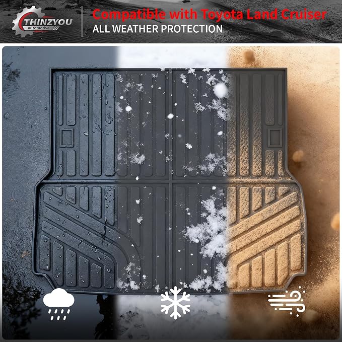 Trunk Mat Compatible with 2024 2025 2026 Toyota Land Cruiser/Lexus GX550 Overtrail 5 Seats Cargo Mat Cargo Liner Trunk Liner Back Seat Cover Land Cruiser Accessories (Trunk Mat+Backrest Mats)