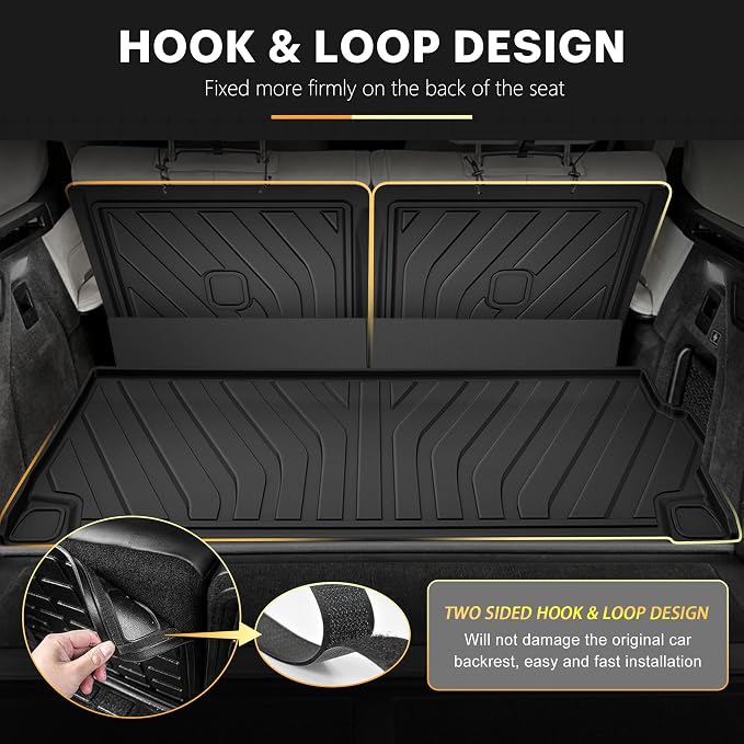 Floor Mats & Cargo Liner & 2nd 3rd Backrest Mat for BMW X7 2019-2026, ONLY for 7-Seats (with 2nd Row Bench Seat), Custom Fit for BMW G07 All Weather Trunk Mat Back Seat Cover Protector Full Set