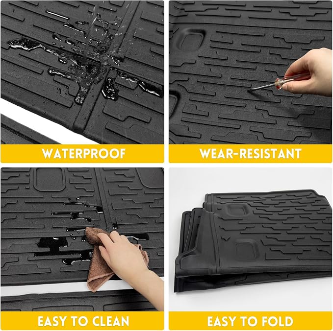 Cargo Mats for 2021-2025 Jeep Wrangler JL 4XE Trunk Mat with Backrest Liner All Weather TPE Protector Rear Back Seat Mats for 2021 2022 2023 2024 2025 Wrangler JL 4XE 4 Door Accessories