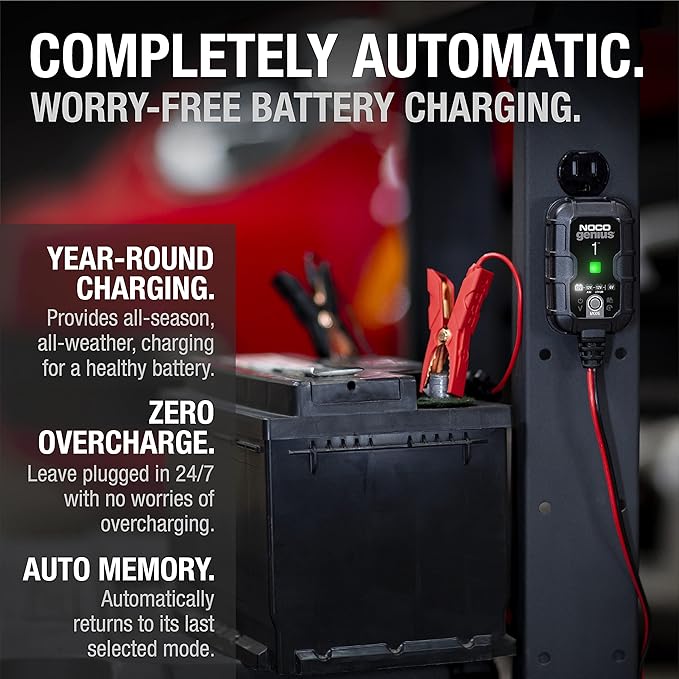 NOCO GENIUS1: 1A 6V/12V Smart Battery Charger – Automatic Maintainer,Trickle Charger & Desulfator with Overcharge Protection & Temperature Compensation – for Lead-Acid-& Lithium Batteries,(Pack of 6)