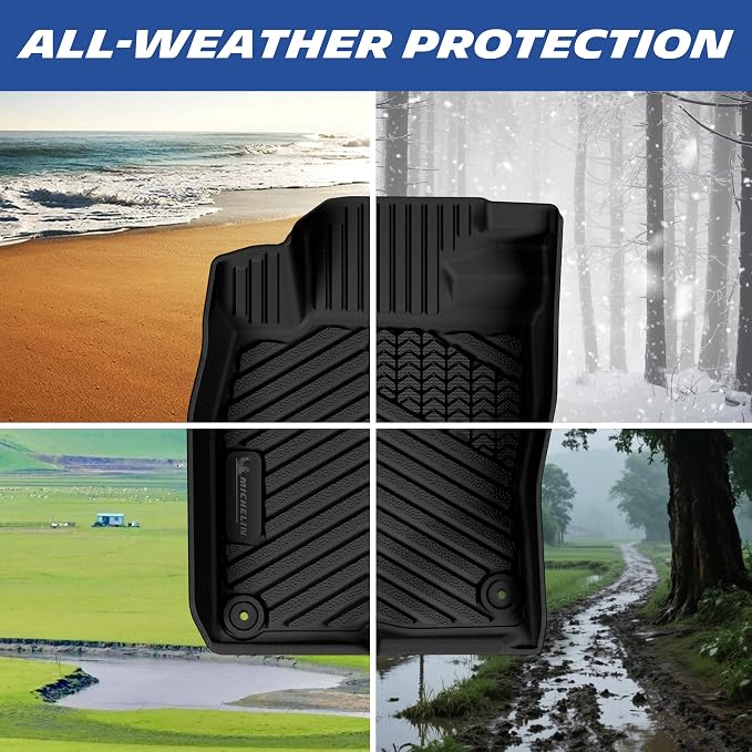 Michelin Vehicle Mats, Premier Series All-Weather TPE Custom Fit Liner for Honda Civic Sedan Hatchback Si (Include Sport) 2022-2026/Acura Integra 2023-2026 Floor Mats(3 Piece), Not Fit Hybrid