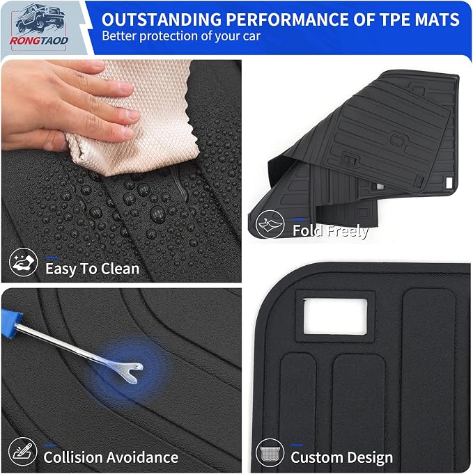 Rongtaod Floor Mats Compatible with 2026 Hyundai Palisade Gas Cargo Mat Trunk Mat Cargo Liner Kick Mats 7-Seater Captain Chairs All Weather Palisade Accessories (Floor Mats Full Set 7pcs)
