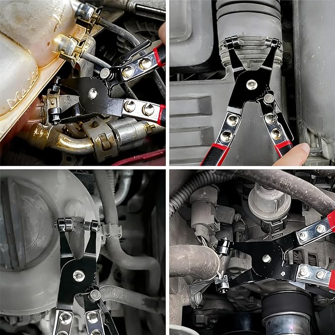 Professional Hose Clamp Kit 4Pcs, Fuel Line Pliers Set, Includes Disconnecting Pliers, Crimping Plier, Cutting Plier, And Wire Strippers for Tackle Wiring, Electrical Repairs, Auto Maintenance (4)