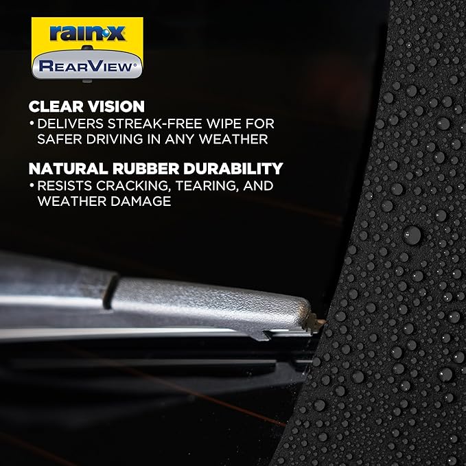 Rain-X 850217 RearView Wiper Blade 11", OEM Replacement Rear Windshield Wiper, Interchangeable Adapter for Easy Installation, All-Weather & All-Season Performance, Beam