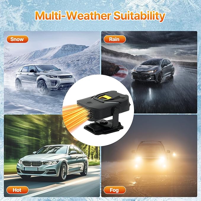 Car Heater,Upgraded 12V Portable Car Heater & Defroster,2-in-1 Fast Heating & Cooling Fan with 360° Swivel Base,Plug-in Auto Car Heaters for Vehicle,SUVs,Trucks & RVs