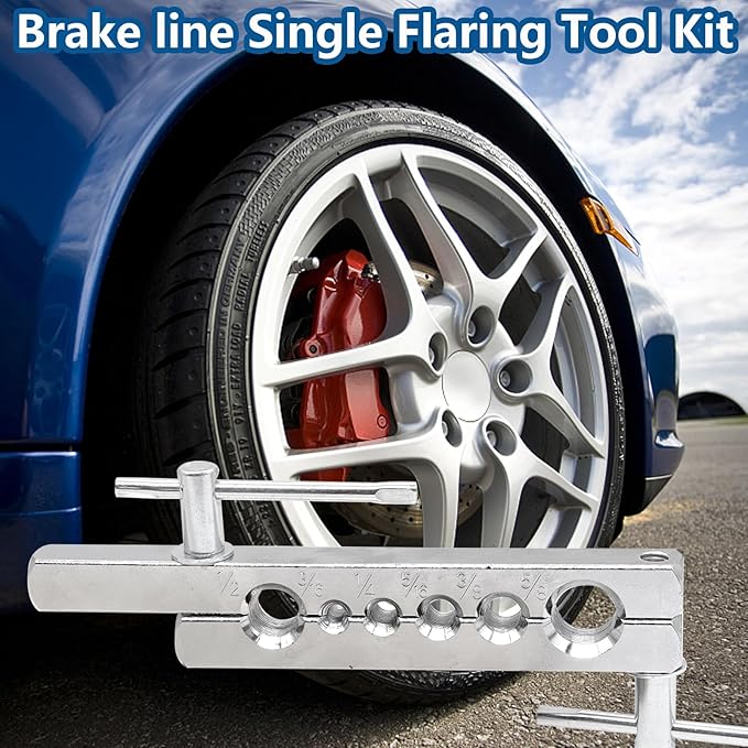 smseace 26Pack 1/4 Inch Brake line kit Includes 25FT Copper-Plated Brake Lines with Fittings(16pcs Fittings,2pcs Union+4pcs Nut),Brake line Bender,Single Flaring Tool,Pipe Cutter 1/4 Inch Brake Lines