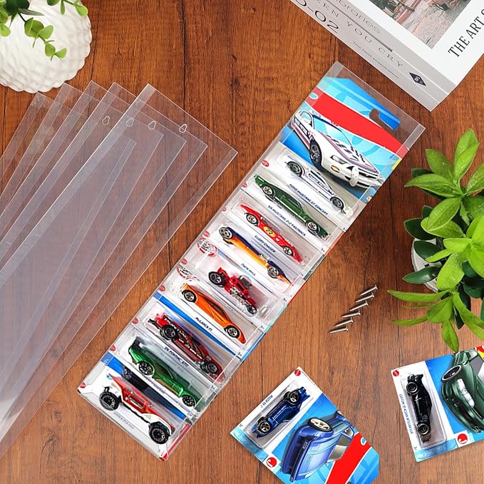 24 Pcs Clear Display Case for Packaged Model Cars,Model Car Display Cases Wall Mount-Holds up to 240 Cars,Toy Car Storage Organizer Compatible with Hot Wheels,Clear Model Car Display Case