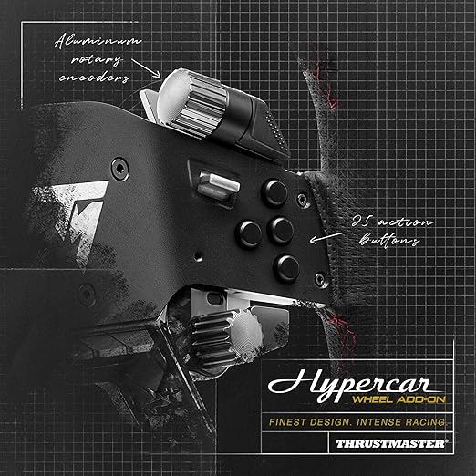 Thrustmaster Hyper Car Wheel Add-On, Ergonomic and wrapped with Leather and Alcantara, Works with Thrustmaster's T818 and T598 ecosystem bases - Compatible on PS5, PS4 and PC