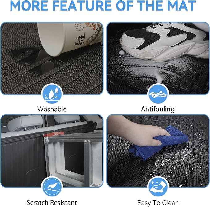 Cargo Mat & Backrest Mat Compatible with 2022-2026 Nissan Pathfinder Cargo Liner Trunk Mat TPE All Weather Back Seat Cover Protector 2024 Pathfinder Accessories (Trunk Liner + Backrest Mat)