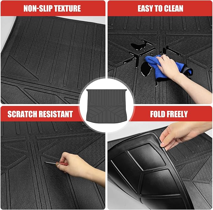 Cargo Liner Fit for 2015-2024 Ford Edge 5 Seats Accessories, Cargo Mat TPE Trunk Mat All Weather Trunk Liner Cargo Cover Replacement for 2024 Ford Edge(Cargo Mat)