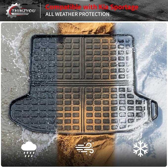 Cargo Mat Compatible with 2023 2024 2025 2026 KIA Sportage Cargo Liner Trunk Liner TPE Back Seat Cover Protector 2025 Sportage Accessories Non-Plug-in Hybrid (Trunk Mat+Backrest Mats)