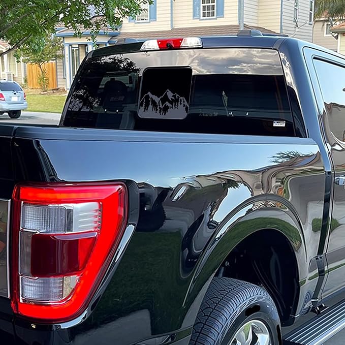 Xinghe for Ford F150 F250 F350 2015-2026, Rear Middle Window American Flag Decals, Matte Black USA Flag Decal for Truck Back Window, for Ford Raptor 2015-2026 Accessories