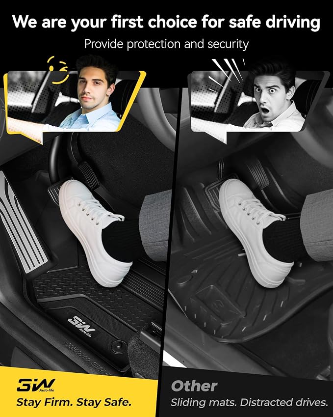 3W Tesla New Model Y Juniper 2025 2026 Floor Mats, Not for Standard | 9PCS, Cargo Liners, Trunk Mats, Seat Back Protector, All Weather Customer Fit Vigormold™ TPE, Model Y Juniper Accessories