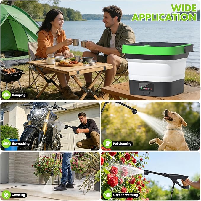 Upgrade Cordless Pressure Washer,Portable Pressure Washers with 3.5Gal Tank,7 Adiustable Handheld Portable Pressure Washers with 6-in-1 Nozzle,Max 550PSl,16.7FT Hose, 5x4000mAh Portable Power Washer