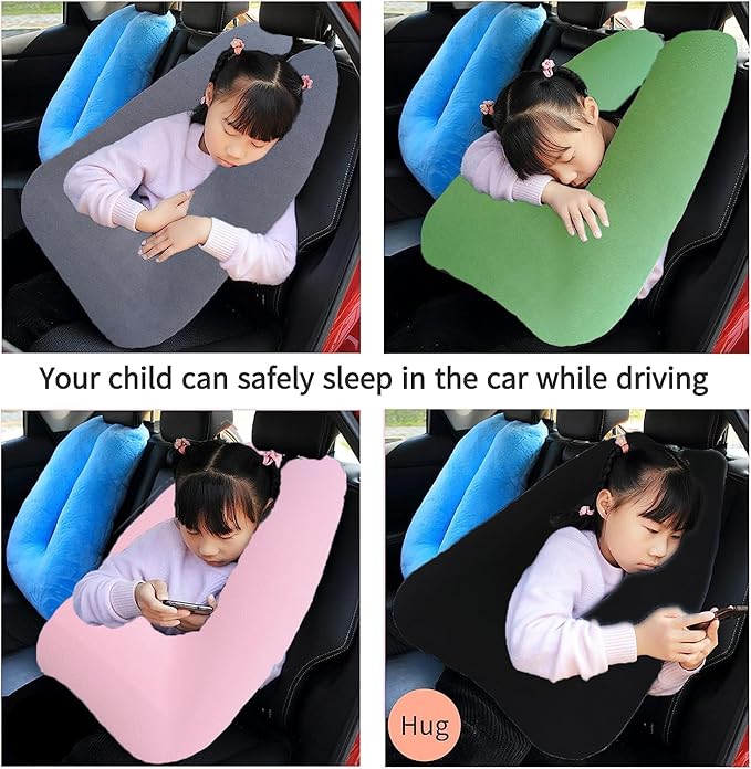 FHSGGP Travel Pillow Car Pillow Kid Car Sleeping The Sleeping Aid for Adults and Kids on Road Trips Sponge Kids Travel Pillow Provides Body and Head Support Pink