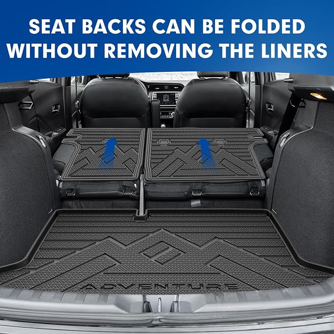Mixsuper Cargo Liner for Nissan Kicks S 2018-2024, Cargo Mat Backrest Mat for Kicks S, All Weather Trunk Mat Backrest Mat TPE Back Seat Cover Protector for Nissan Accessories