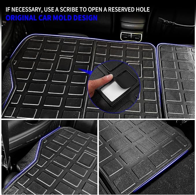 Rongtaod Cargo Mat Compatible with 2021-2023 Hyundai Santa Fe (Fit 5 Seats) Trunk Mat Cargo Mat Cargo Liner All Weather Trunk Liner 2022 Santa Fe Accessories (Trunk Mat+Backrest Mats)