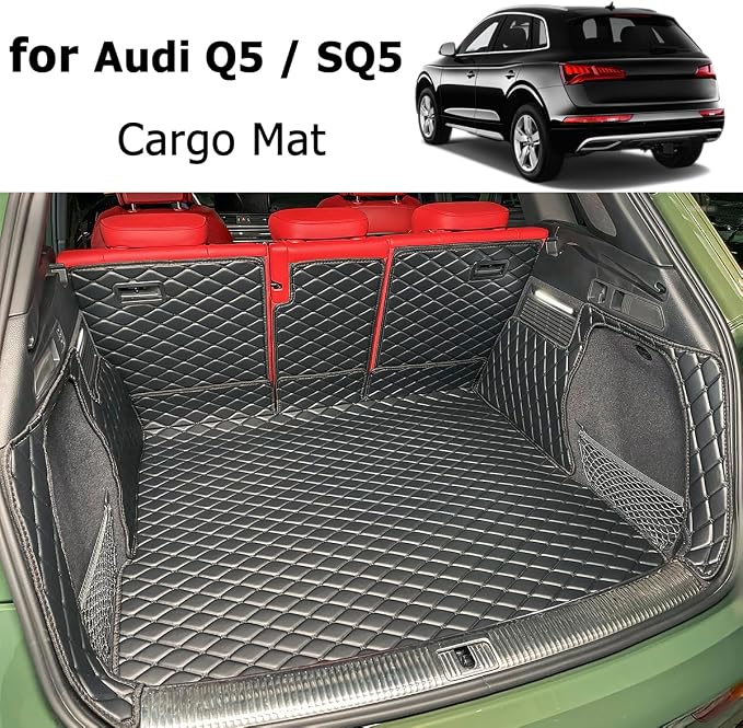 Cargo Mat Compatible with 2018-2025 Audi Q5 Trunk Mat (and Rear Left and Right Side Panels) Cargo Liners for Audi Q5 & SQ5