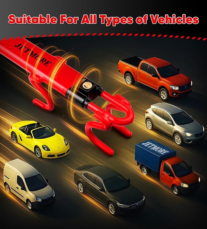Car Steering Wheel Lock Anti-Theft Device, Wheel Locks for Cars, Dual Hooks, Car Lock Steering Wheel, Car Anti-Theft Device, Saw-Resistant Alloy Steel, for Cars, SUVs & Trucks