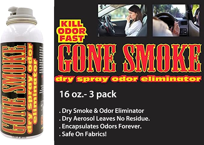 Big Gone Smoke- Dry Smoke Odor Eliminator Air Freshener Aerosol 16 oz 3 Pack