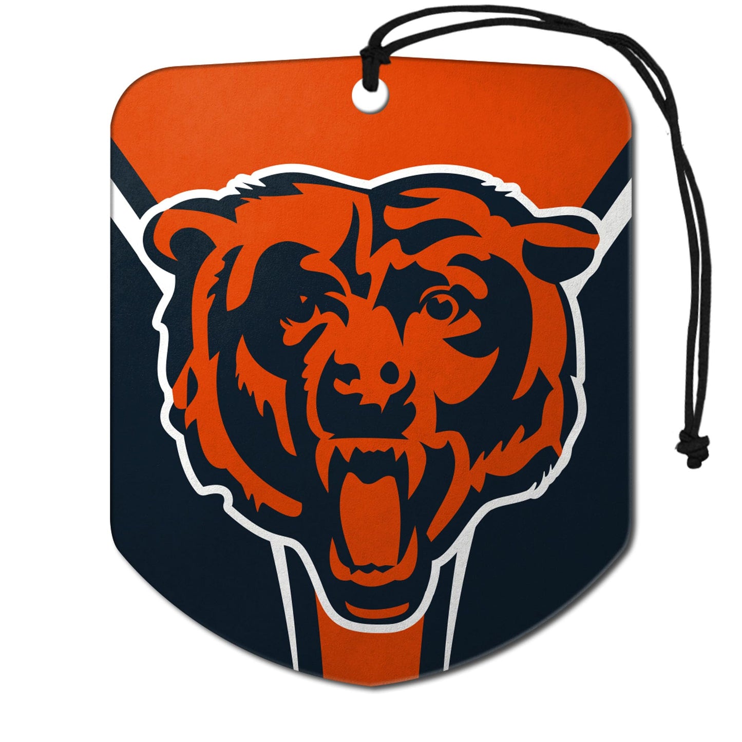 FANMATS 61565 NFL Chicago Bears Hanging Car Air Freshener 2 Pack Black Ice Scent Odor Eliminator Shield Design with Team Logo