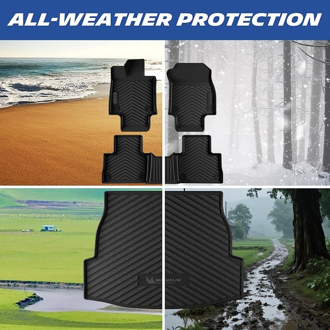 Michelin Vehicle Mats, Premier Series All-Weather TPE Custom Fit Liner for Toyota RAV4 Gas 2019-2025 Floor Mats (4 Piece)