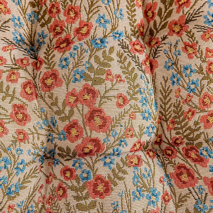 vctops Farmhouse Floral Print Chair Cushions with Ties U-Shaped Soft Comfortable Chair Pads Non Slip Seat Cushions for Indoor Dining Room and Kitchen Chairs (Flower G,18"x18")