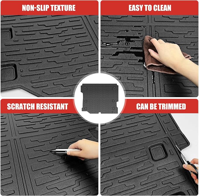 Cargo Mat Compatible with 2018-2025 Jeep Wrangler JL Unlimited 4 Door 4X4, Cargo Liner Rear All-Weather Protection Trunk Liner for 2024 Jeep Wrangler JL/JLU Accessories