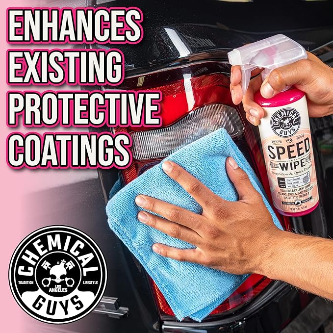 Chemical Guys WAC_202_16 Speed Wipe Quick Detailer, Safe for Cars, Trucks, SUVs, Motorcycles, RVs & More, 16 fl oz, Cherry Scent (Pack of 2)