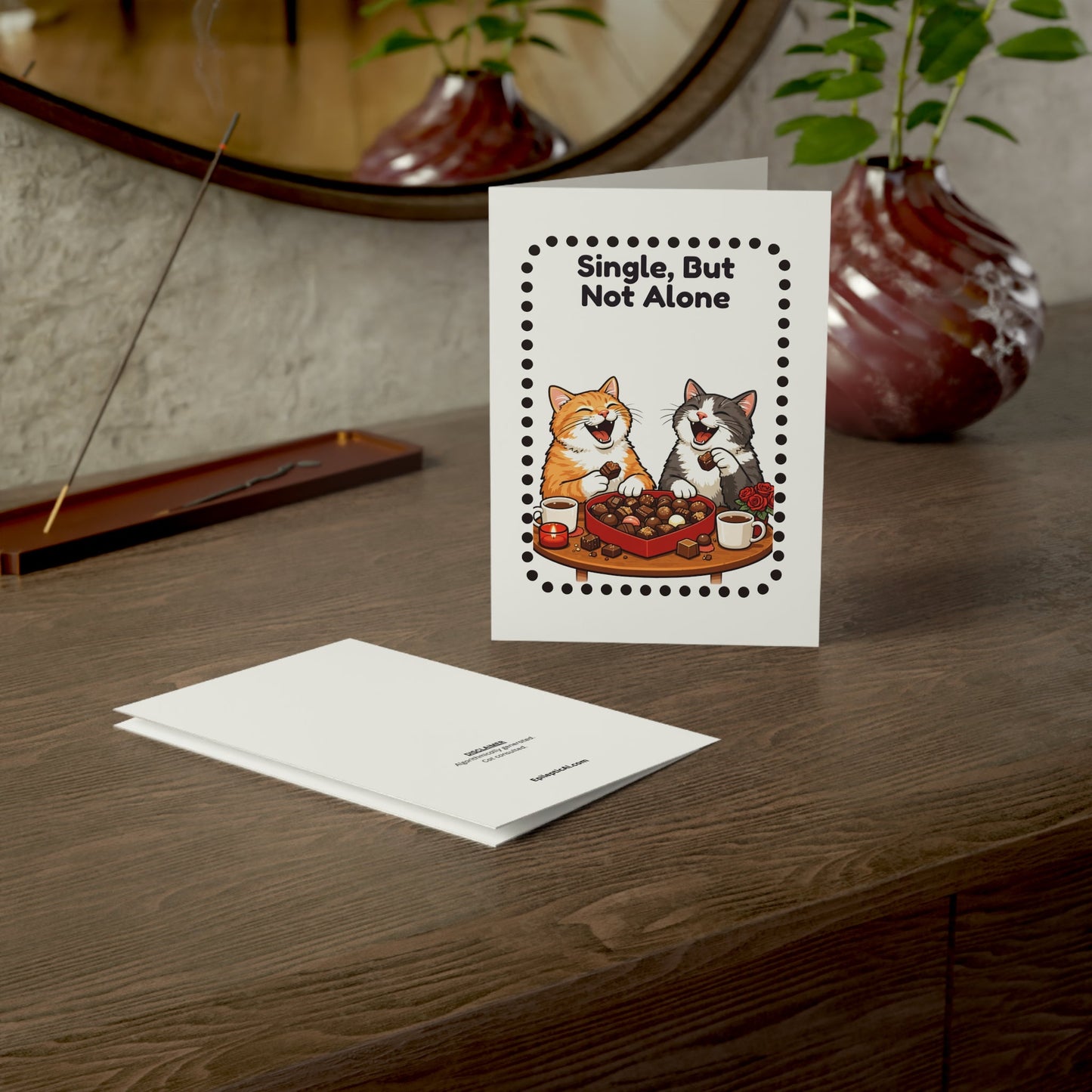 Single, But Not Alone – Funny Cat Valentine’s Day Friendship Card
