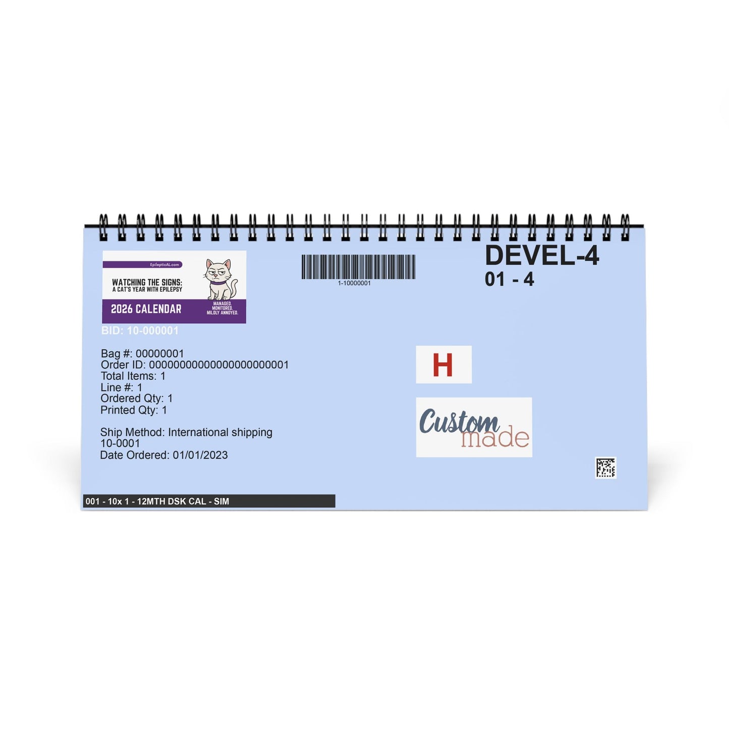 Watching the Signs: A Cat’s Year With Epilepsy Desktop Calendar (Epileptic AL)